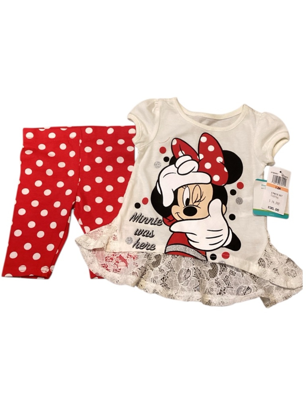 Disney Baby Girl Minnie Mouse 2 Piece Summer Set 12 Months NEW